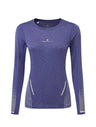 Ronhill Women's Tech Reflect L/S Tee Outdoor Action Deep Ocean/Reflect- Front
