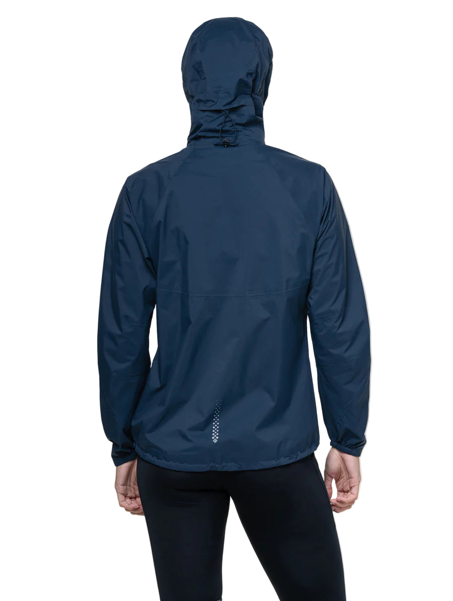 Ronhill Women's Tech Storm Jacket Outdoor Action Dark Navy- Back fit on Model