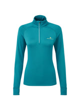 Ronhill Women's Tech Winter 1/2 Zip Outdoor Action Marine/Acid- Front