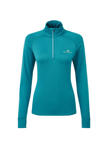 Ronhill Women's Tech Winter 1/2 Zip Outdoor Action Marine/Acid- Front