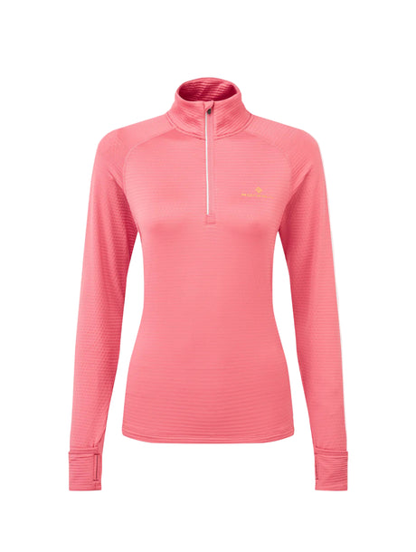 Ronhill Women's Tech Winter 1/2 Zip Outdoor Action Salsa/Mango- Front