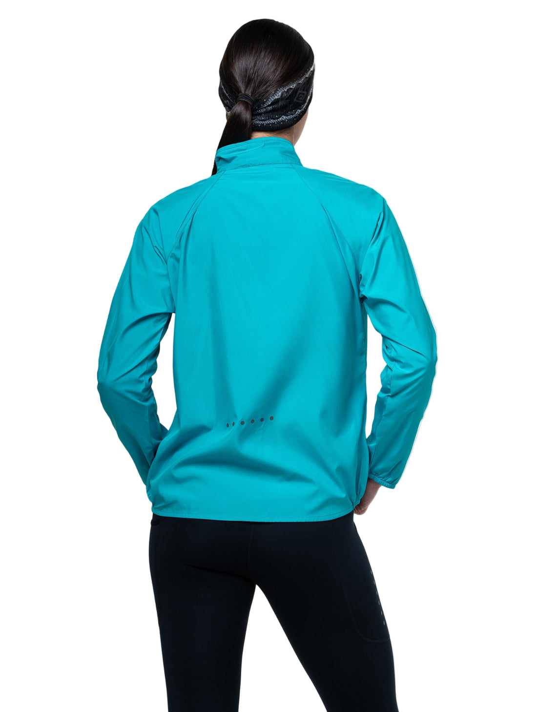 Ronhill Women's Core Jacket Outdoor Action Azure/Bright White- Back fit