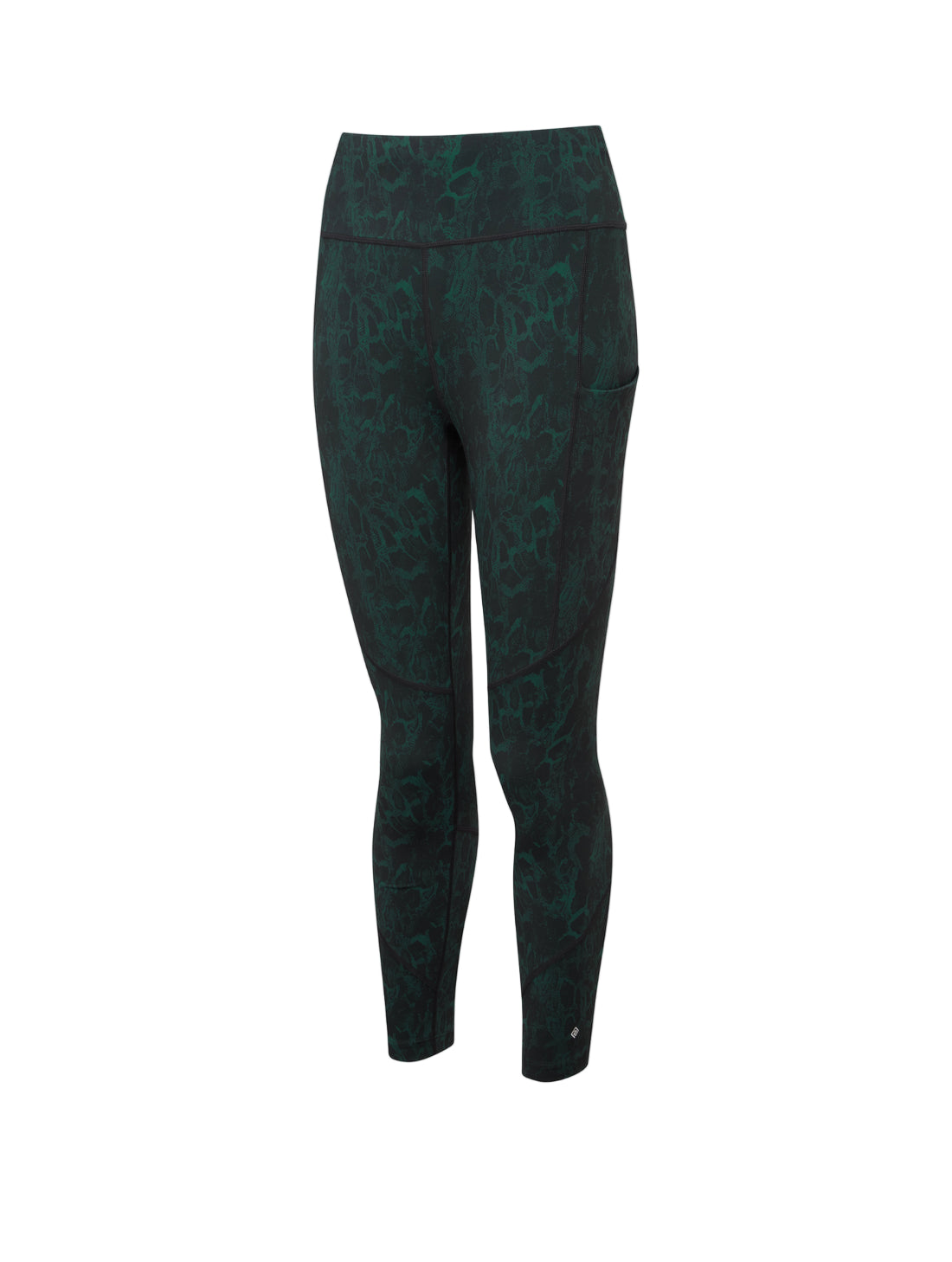 Ronhill Women's Tech Crop Tight Outdoor Action Seaweed Medusa- Front