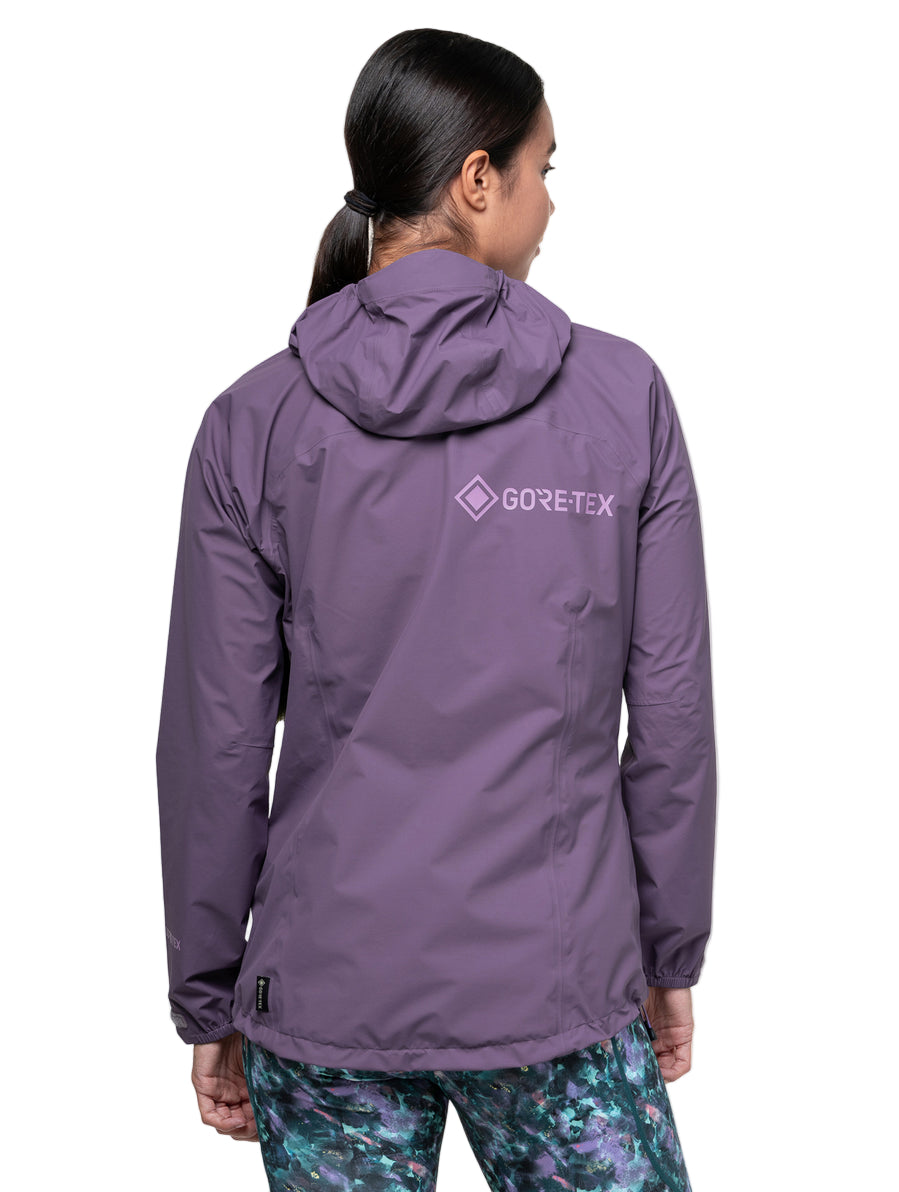 Ronhill Women's Tech Gore-Tex Mercurial Jacket 2 Outdoor Action Dark Iris- Back Fit (Close-Up)