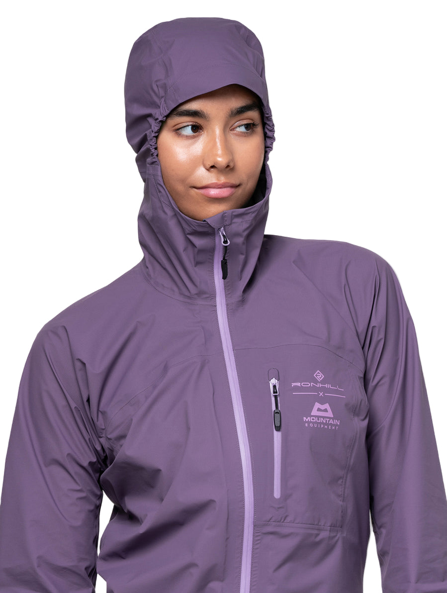 Ronhill Women's Tech Gore-Tex Mercurial Jacket 2 Outdoor Action Dark Iris- Hood