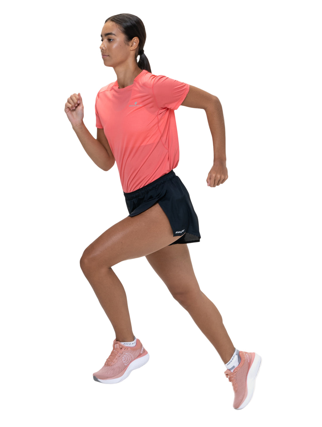 Ronhill Women's Tech Race Short Outdoor Action All Black- With Inner Brief