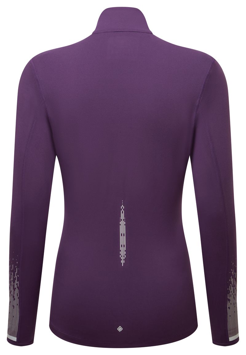 Ronhill Women's Tech Reflect 1/2 Zip Outdoor Action Damson/Reflect- Back