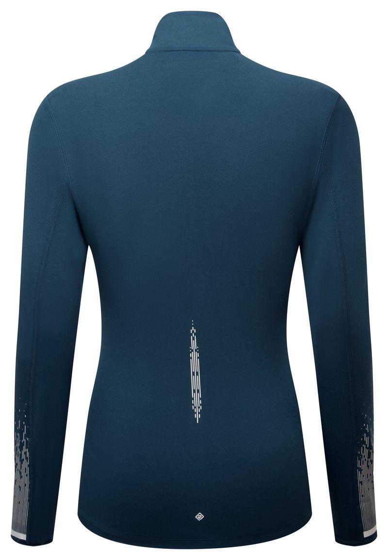 Ronhill Women's Tech Reflect 1/2 Zip Outdoor Action Dark Navy/Reflect- Back