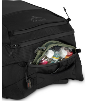 Ozone 2-Wheel Carry On 40L showing size compatible with toiletries 