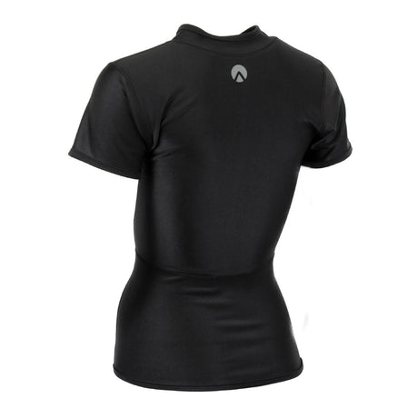Sharkskin Chillproof Short Sleeve Top with Chest Zip - Women's back angle view