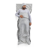 Sea to Summit Silk Blend Sleeping Bag Liner Outdoor Action Metric Grey- Fit on model
