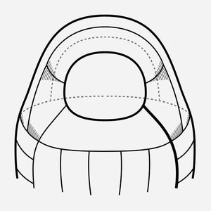 Mountain Equipment Helium GT 800 Sleeping Bag top half head specification image