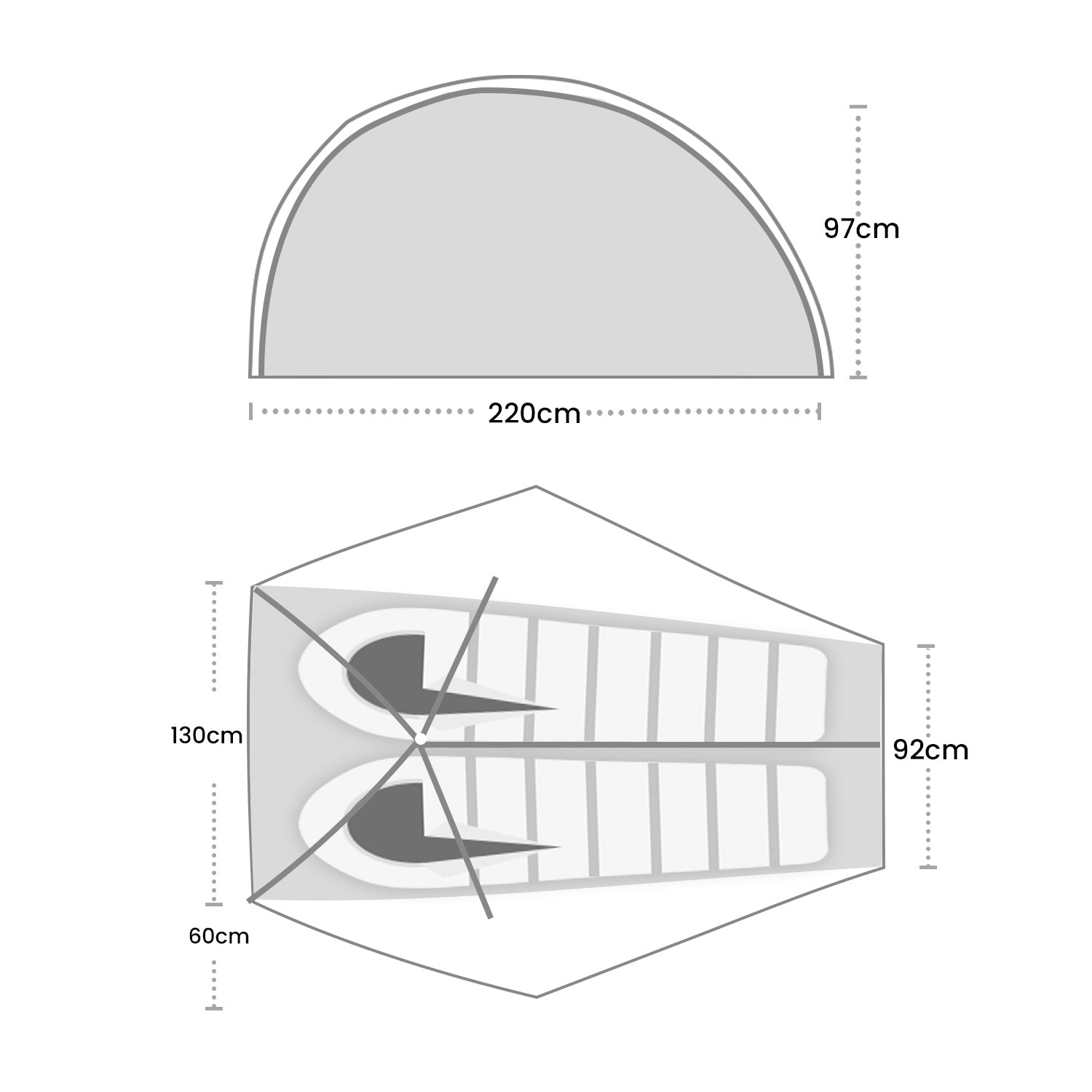 Terra Nova Solar Event 2 Tent Outdoor Action- Floorplan