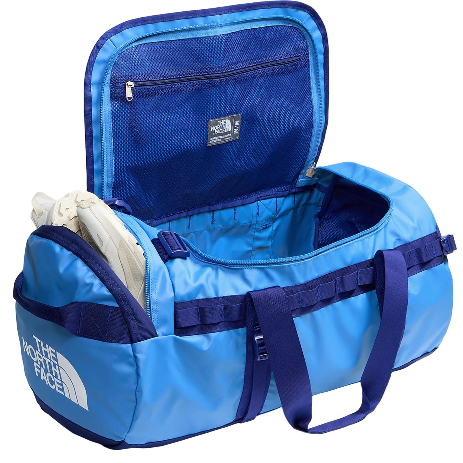 The North Face Base Camp Duffel - Medium in Active Blue/Bold Blue - interior