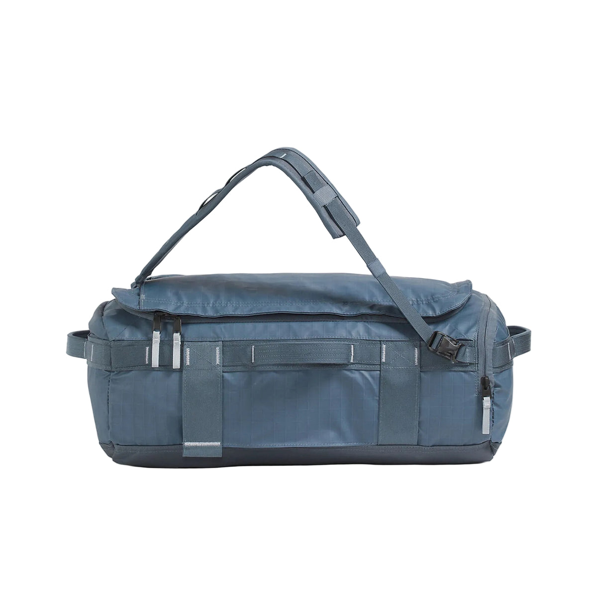 The North Face Base Camp Voyager Duffel 32L in Granite Grey/Frost Grey - front