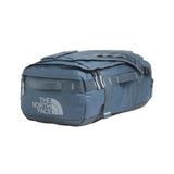 The North Face Base Camp Voyager Duffel 32L in Granite Grey/Frost Grey - front closure detail