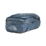 The North Face Base Camp Voyager Duffel 32L in Granite Grey/Frost Grey - front closure detail