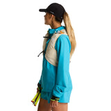 The North Face Sunriser Run Vest 8 in Desert Stone/Rust Orange - worn, side profile