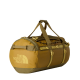 The North Face Base Camp Duffel Medium in Golden Tan/Cedar - front view showing water-resistant recycled fabric construction