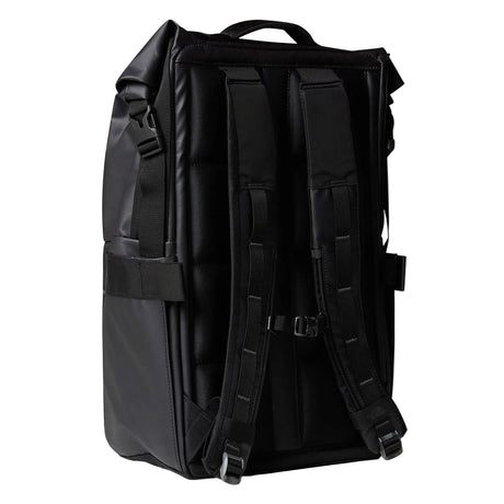 The North Face Base Camp Voyager Roll Top Backpack back panel with padded shoulder straps and comfortable foam construction