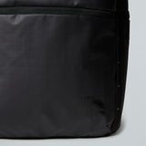 Close-up of The North Face Base Camp Voyager Roll Top Backpack roll-top closure mechanism for weather protection