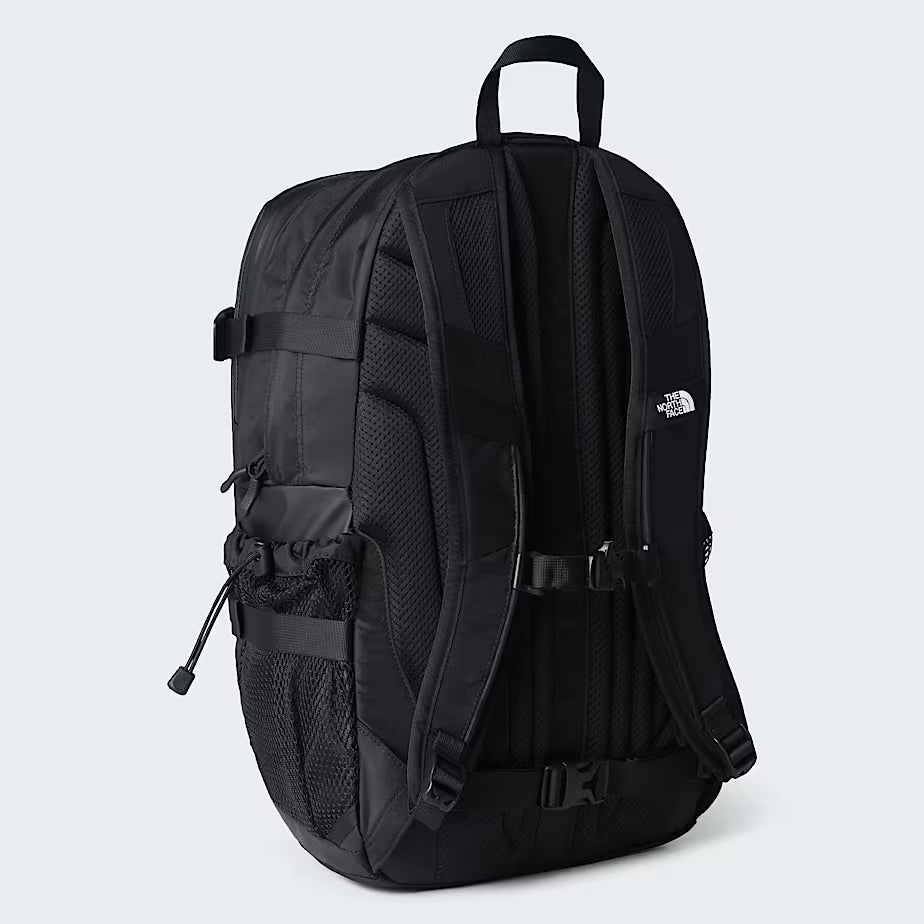 The North Face Hot Shot Base Camp Backpack back panel with padded air-mesh construction and spine channel support
