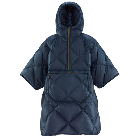 Thermarest Honcho Down Poncho Outdoor Action OuterSpace Blue- Front