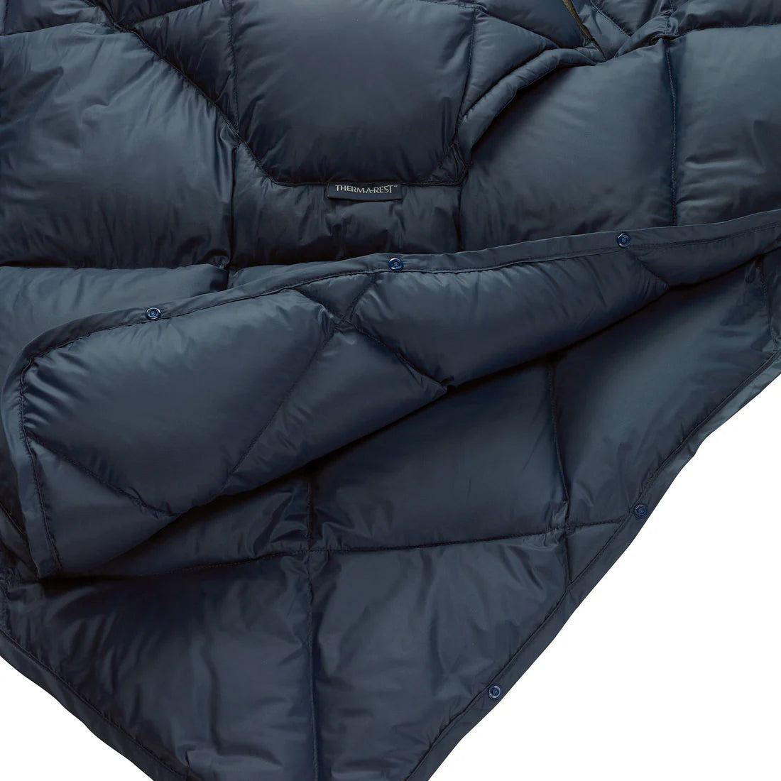 Thermarest Honcho Down Poncho Outdoor Action OuterSpace Blue- Snaps