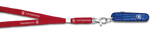 Victorinox Swiss Army knife with red lanyard on a white background