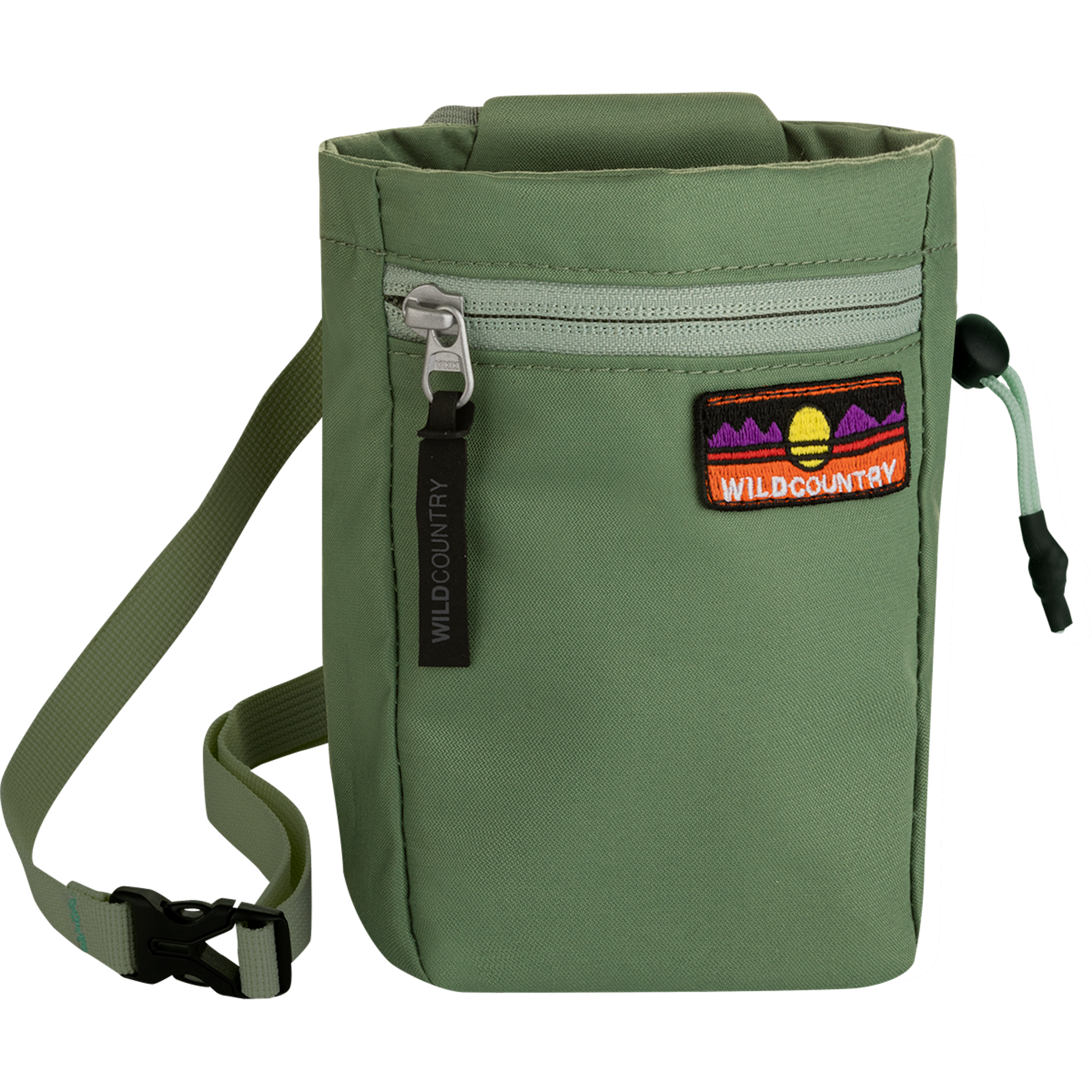 Wild Country Climbing Flow Chalk Bag Outdoor Action Green Ivy - Front Angled