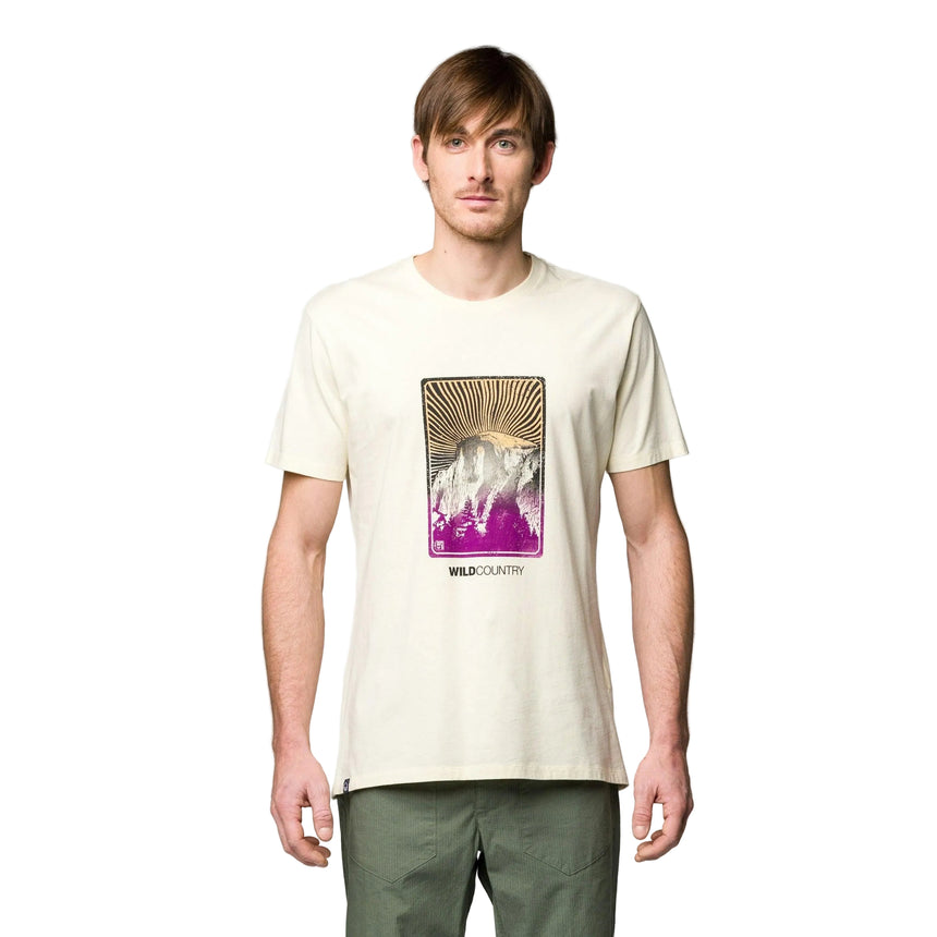 Wild Country Climbing Flow T-Shirt Man Outdoor Action Quartz - Front Fit on Model