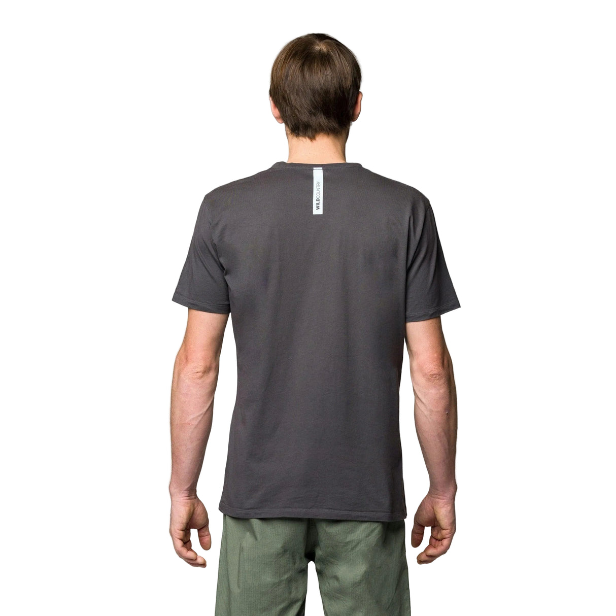 Wild Country Climbing Heritage Men's T-Shirt Onyx - Back Fit on Model