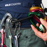 Wild Country Climbing Mosquito Pro Harness Outdoor Action Navy - Carabiner Attachment 
