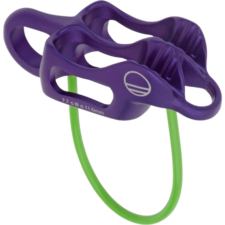 Wild Country Climbing Pro Guide Lite Belay - front angle view purple / green