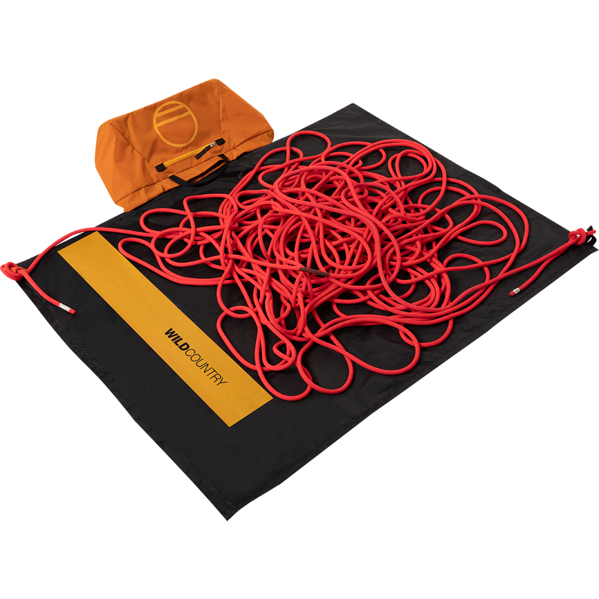 Wild Country Climbing Rope Bag Sandstone - Open with Rope on top
