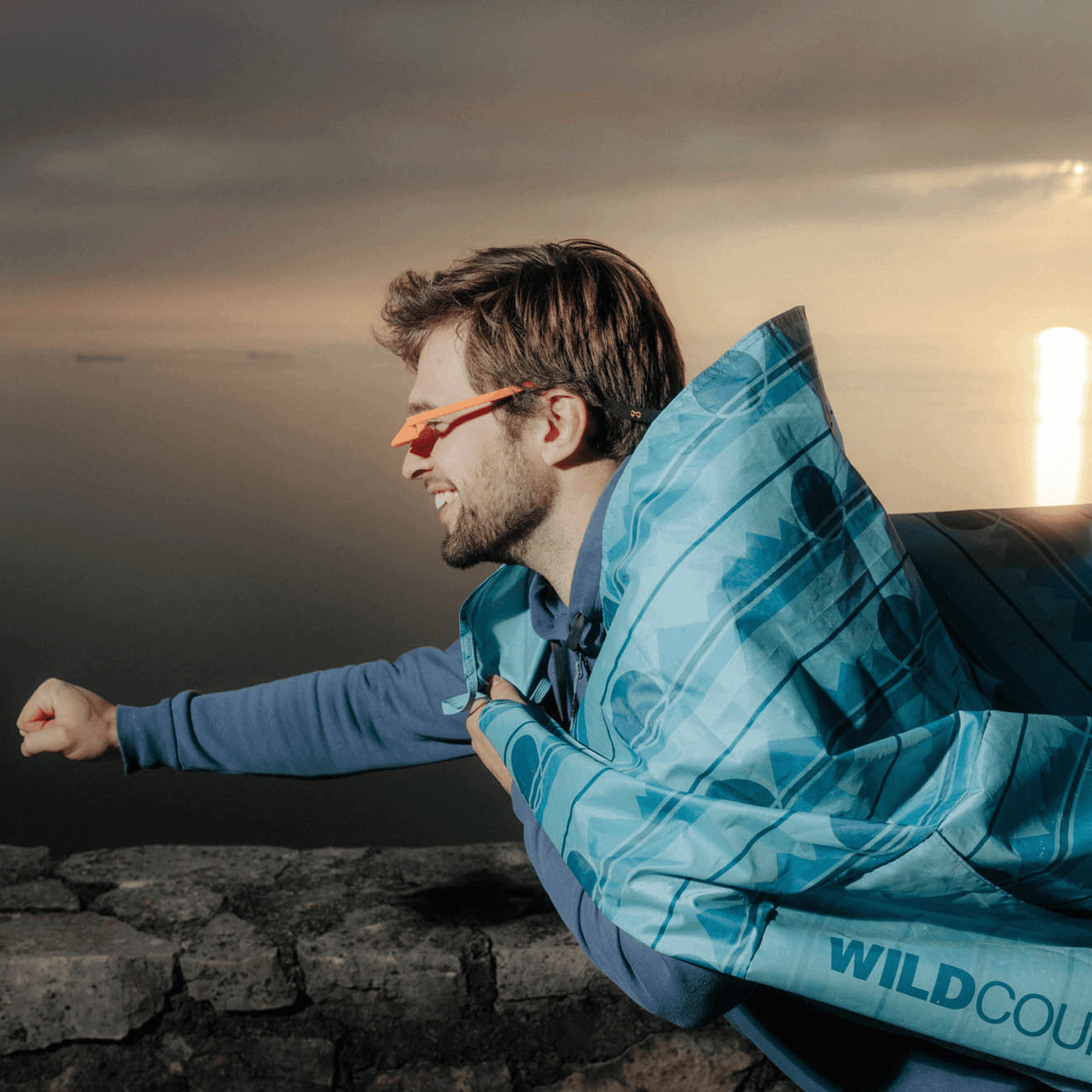 Wild Country Climbing Rope Tarp Around Models Shoulders