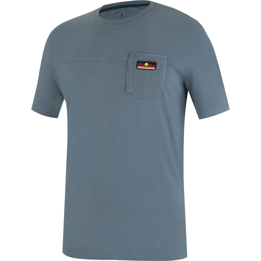 Wild Country Climbing Spotter T-Shirt Man Outdoor Action Deepwater - Front Angled