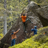 Wild Country Climbing Spotter T-Shirt Man Outdoor Action Sandstone - Product In Use
