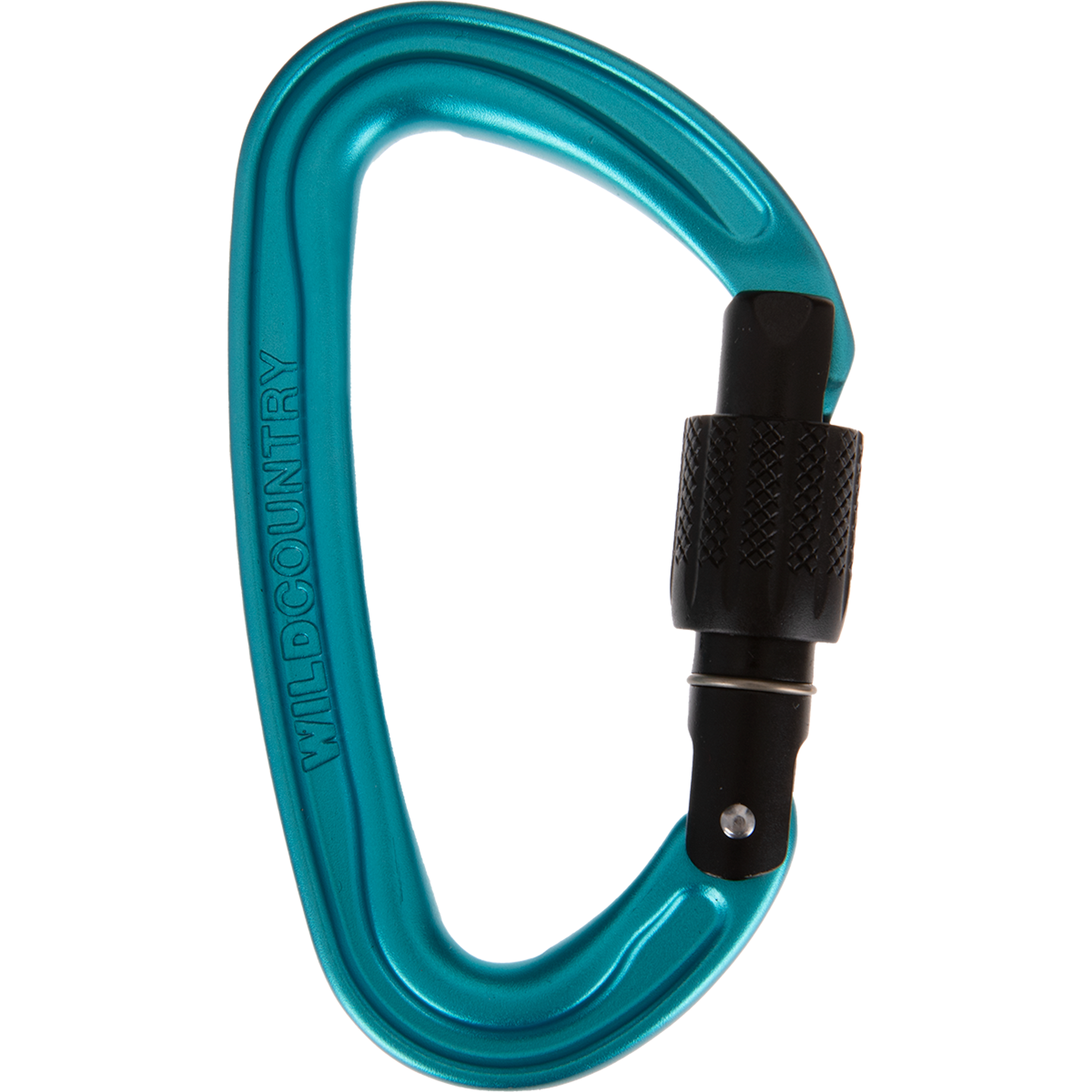 Wild Country Climbing Wildscrew Screwgate Carabiner Black/Turquoise - Closed