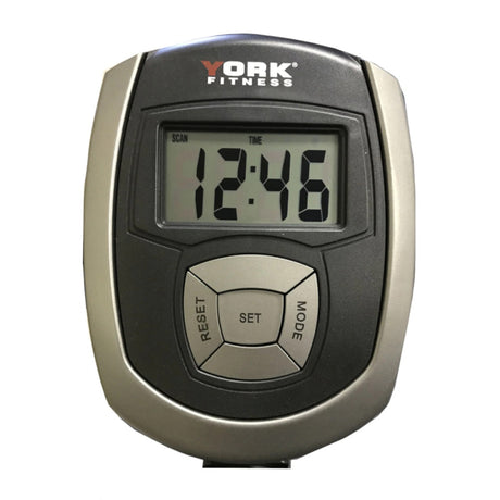 Digital timer with York Fitness branding on a white background
