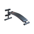 Black adjustable weight bench on a white background