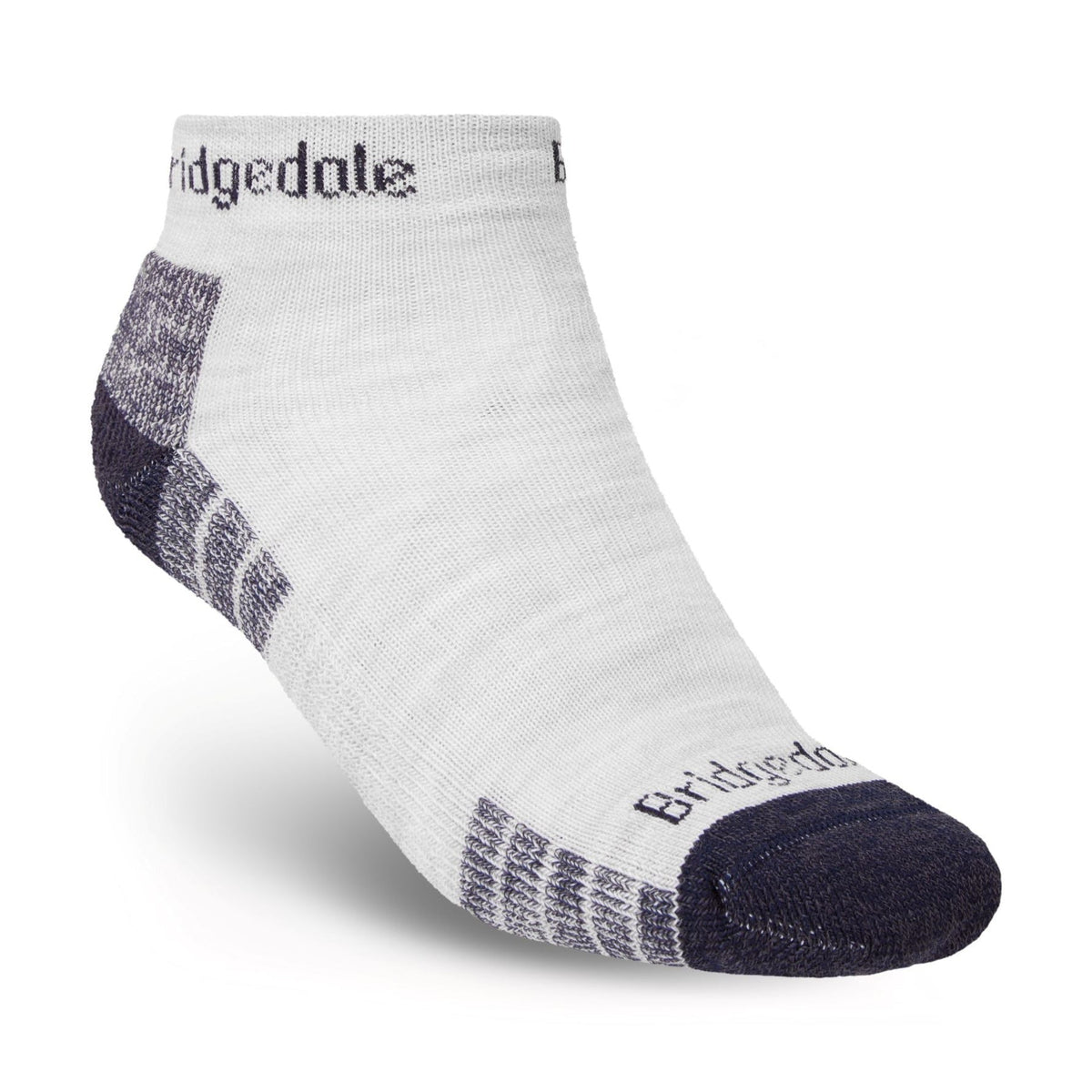 Bridgedale Men's Hike Lightweight Merino Performance Ankle Socks in Silver and Navy, product view