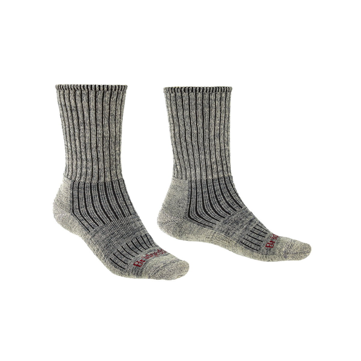 Bridgedale Men's Hike Midweight Merino Comfort Boot Socks in Stone Grey, alternate view 1