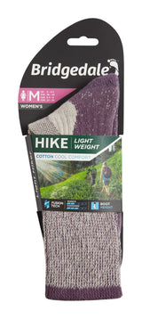 Bridgedale Women's Hike Lightweight Coolmax Comfort Boot Socks in Plum, alternate view 3