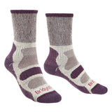 Bridgedale Women's Hike Lightweight Coolmax Comfort Boot Socks in Plum, product view