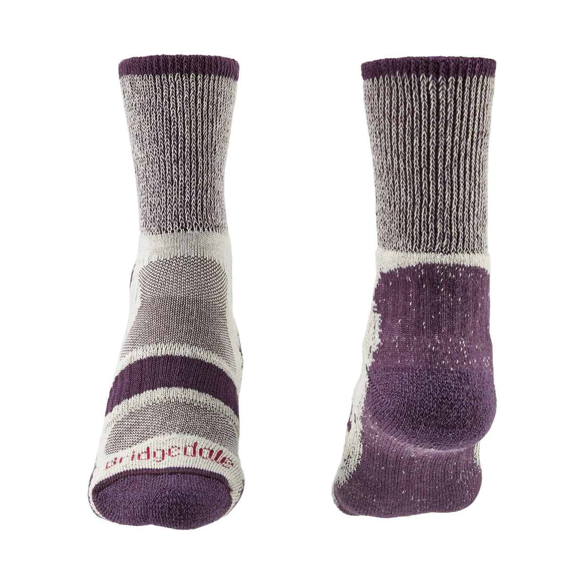 Bridgedale Women's Hike Lightweight Coolmax Comfort Boot Socks in Plum, alternate view 1