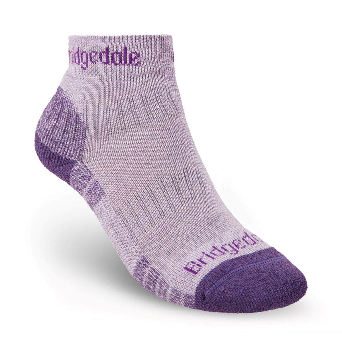 Bridgedale Women's Hike Lightweight Merino Performance Ankle Socks in Heather and Dark Denim, product view