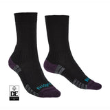 Bridgedale Women's Hike Lightweight Merino Performance Boot Socks in Black/Purple, product view