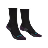 Bridgedale Women's Hike Lightweight Merino Performance Boot Socks in Black/Purple, alternate view 1