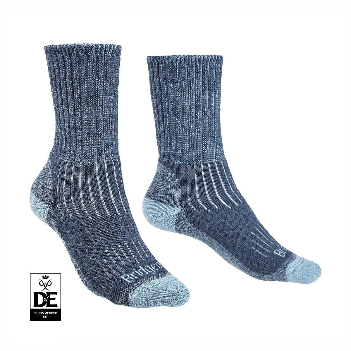 Bridgedale Women's Hike Midweight Merino Comfort Boot Socks in Blue, product view